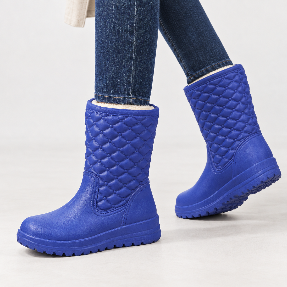 Filippina Quilted Snow Boots - Boots-blue