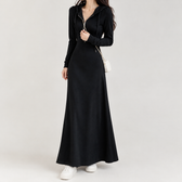 Willemijn Hooded Maxi Dress - Black