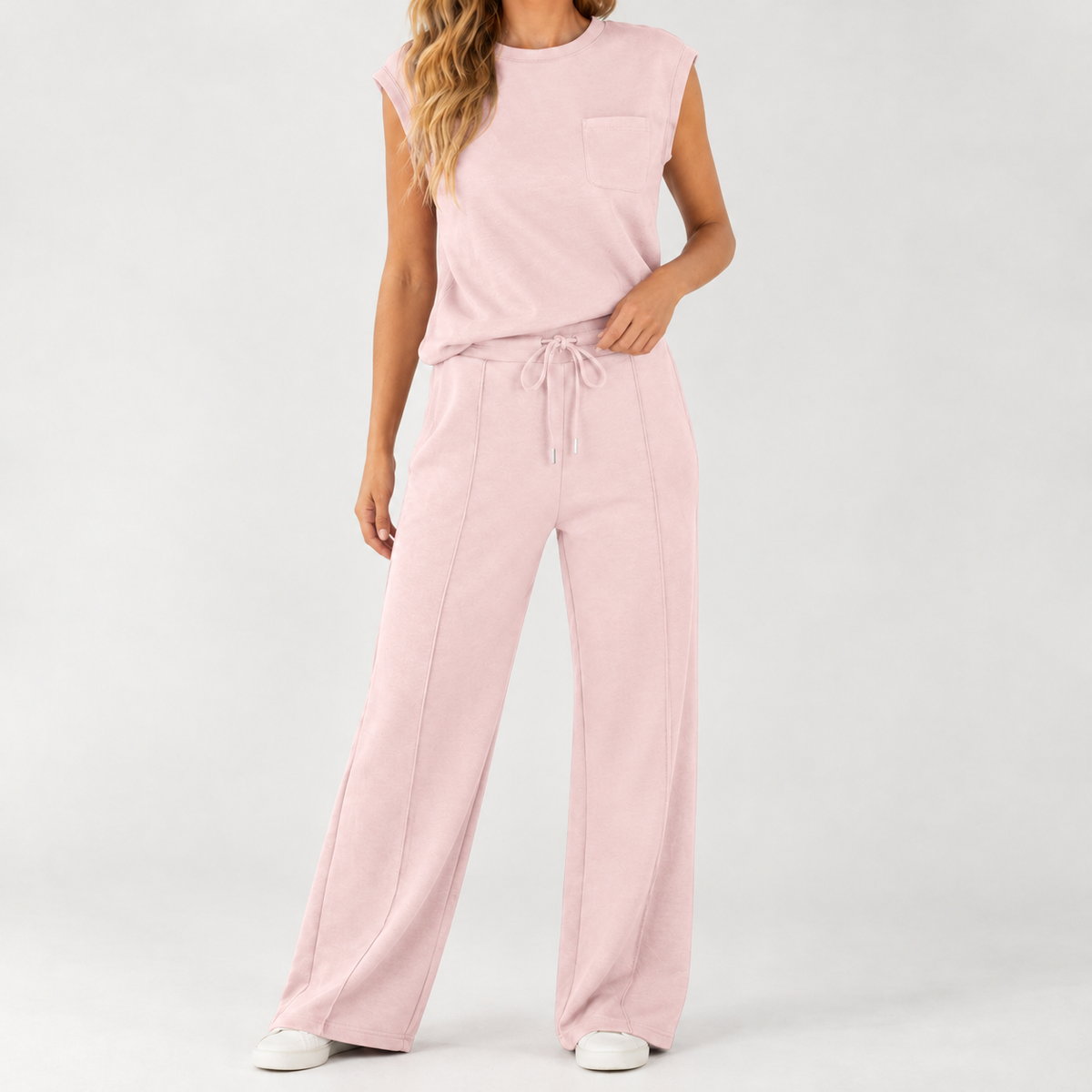 Lisa Wide Leg Set - Pink