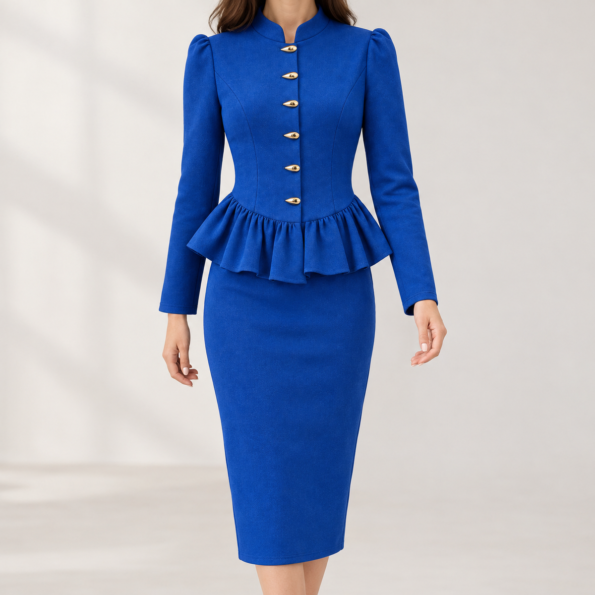 Smeralda Peplum Set - Blue
