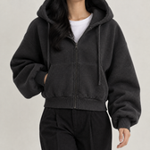 Dorotea Balloon Sleeve Hoodie - Black