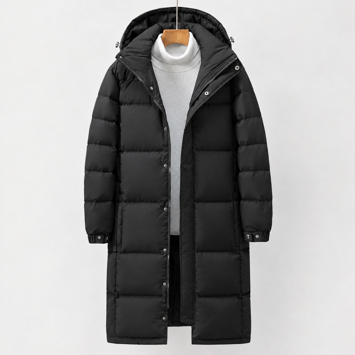 Gaspar Cashmere Puffer Coat - Black