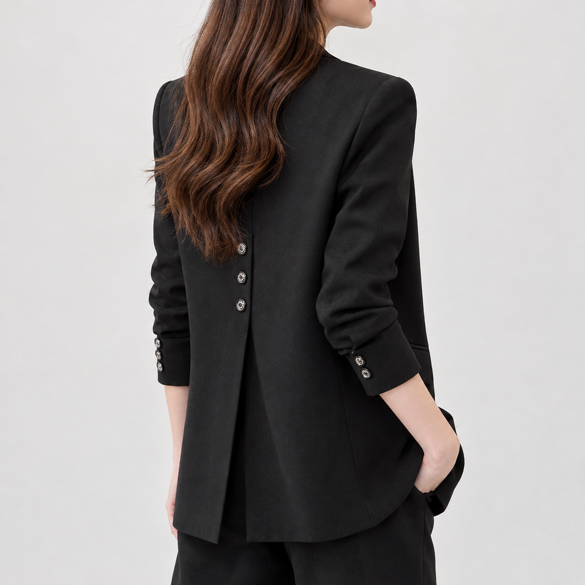 Gunvor Button Back Blazer - Black