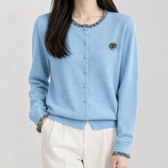 Elvira Ruffle Trim Cardigan - Sky Blue