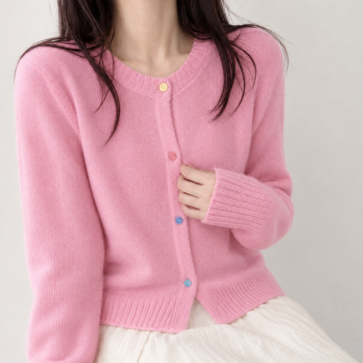 Katharina Cashmere Cardigan - Light Elegant Powder
