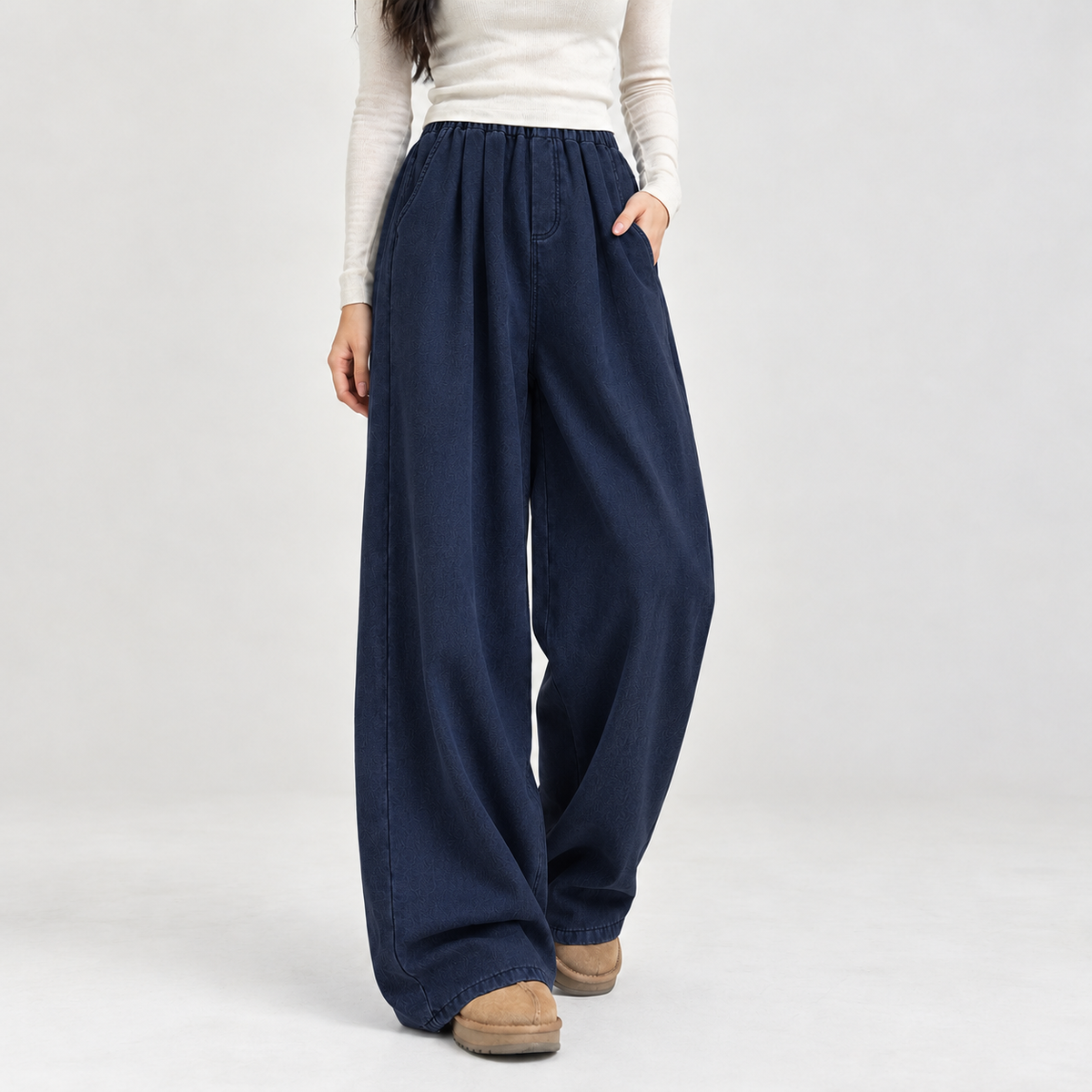 Blandine Wide Leg Pants - Dark Blue