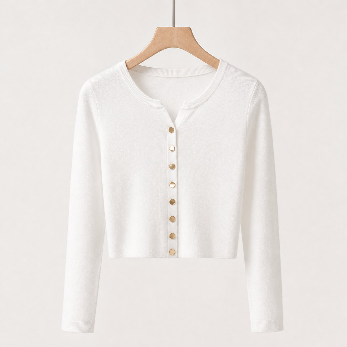 Marcos Button Front Cardigan - White