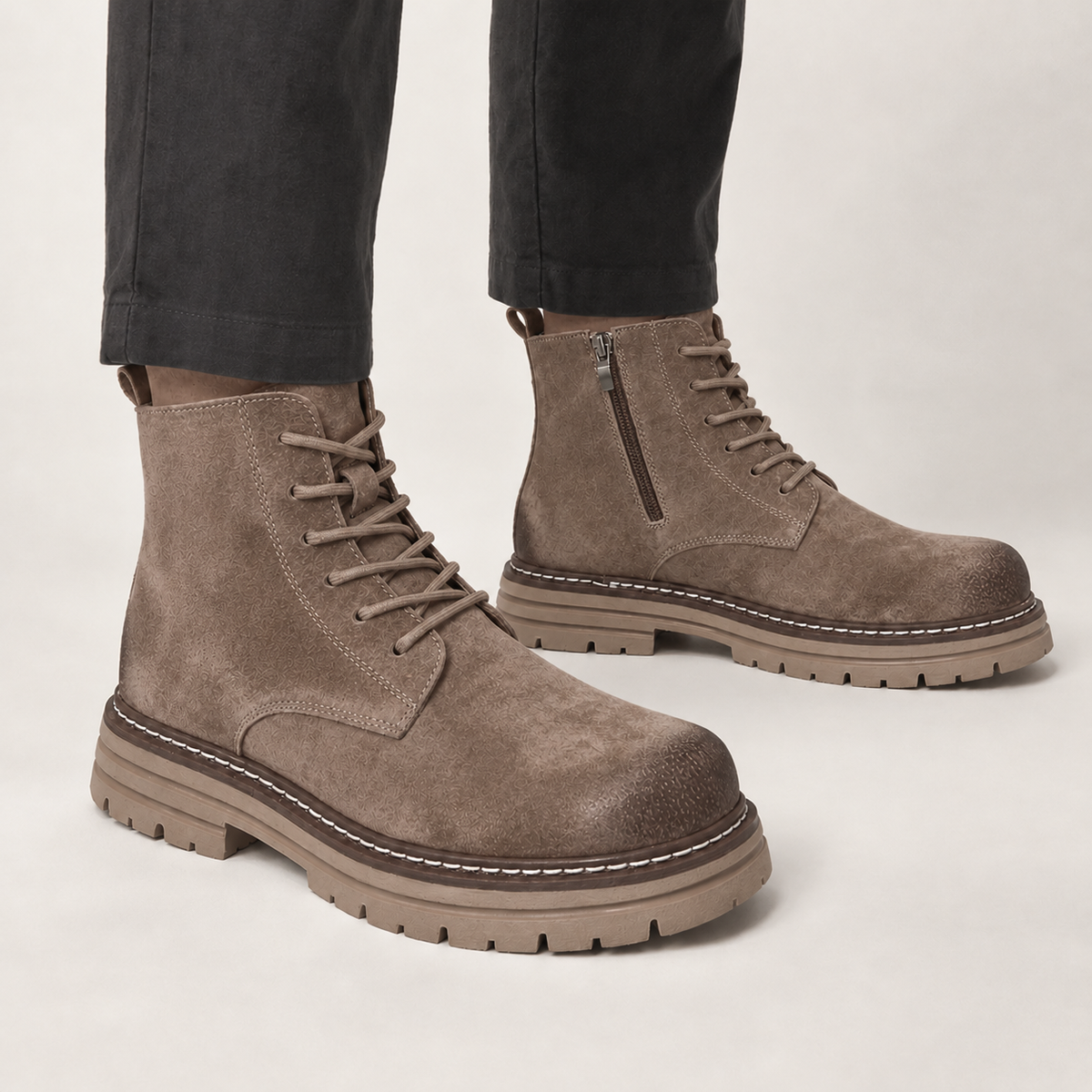Asmus Lace Up Ankle Boots - Khaki