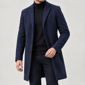 Bjarte Tailored Wool Coat - Navy Blue
