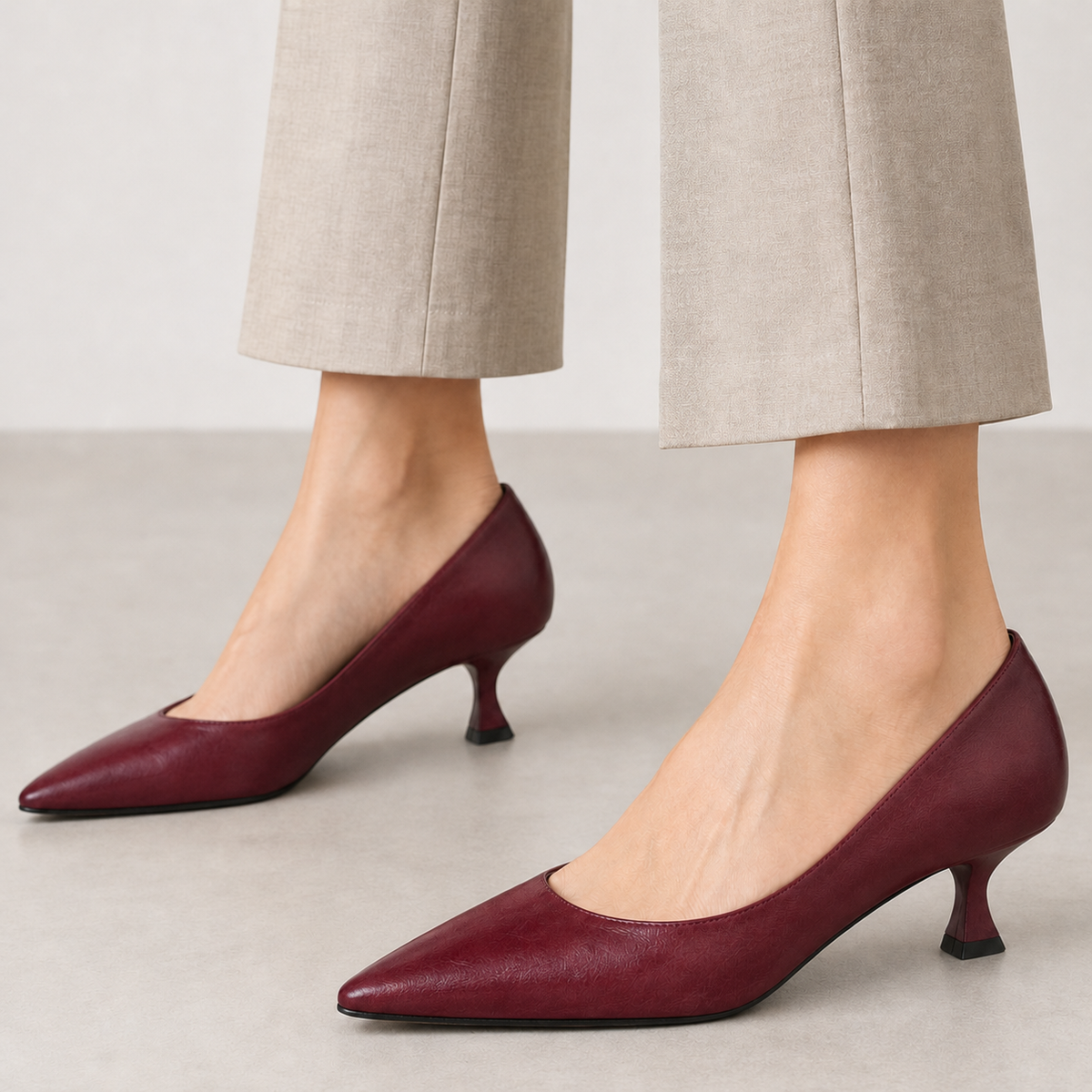 Arabella Pointed Toe Pumps - Red