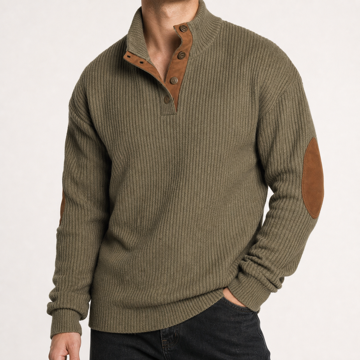 Carter Ribbed Sweater - Khaki