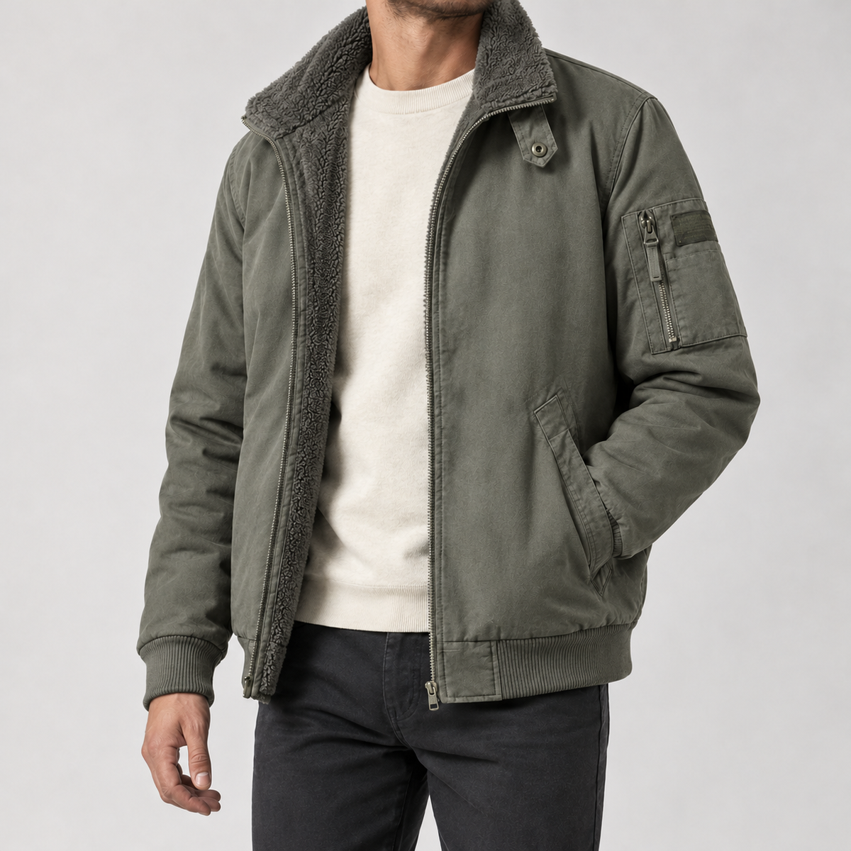 Alfons Stand Collar Jacket - Green