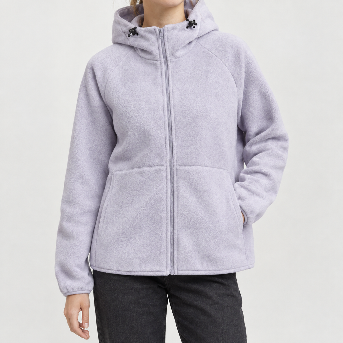 Rosanne Hooded Fleece Jacket - Light Purple
