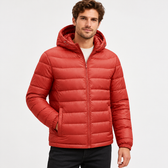 Ambrose Hooded Puffer Jacket - Wine Red