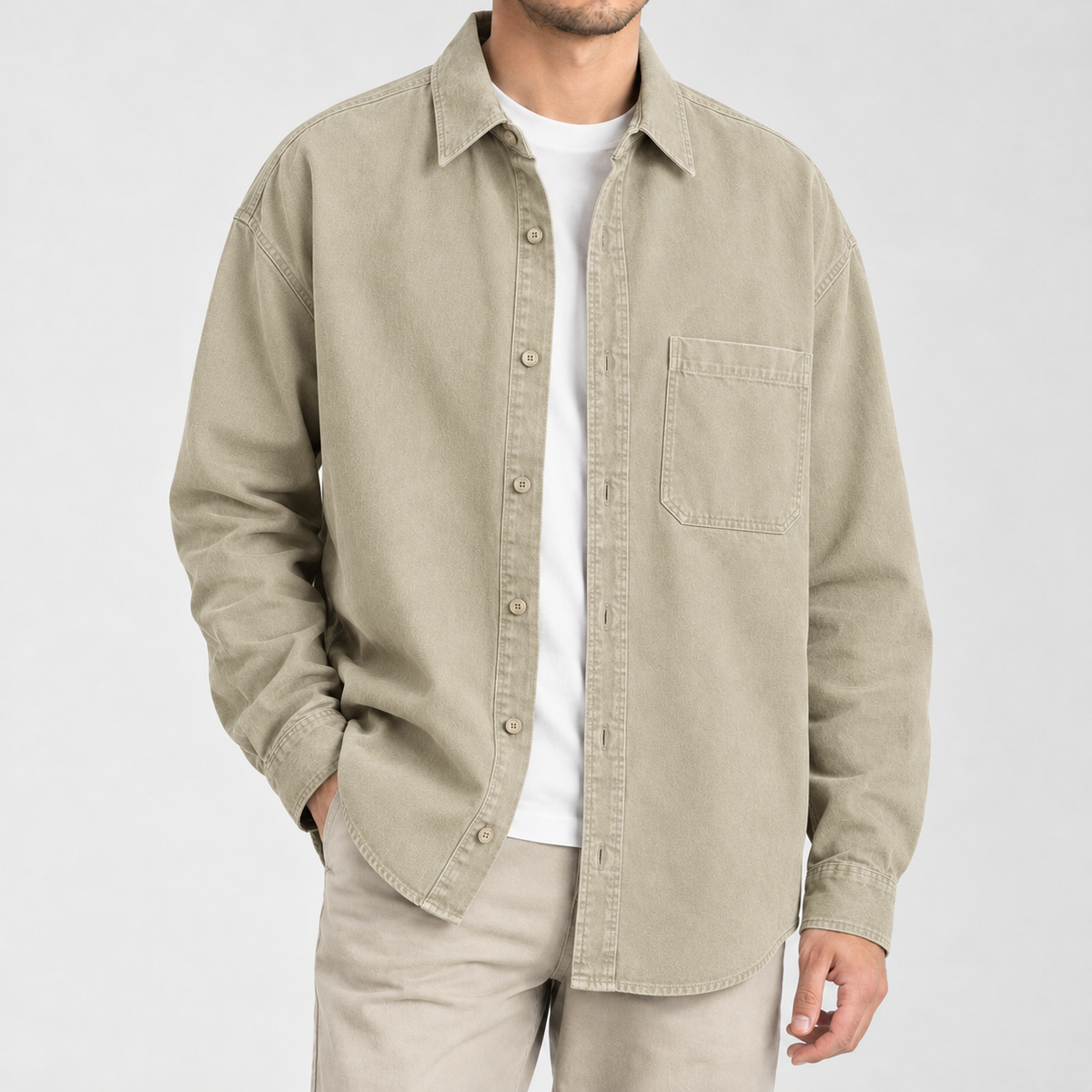 Emil Relaxed Overshirt - Khaki