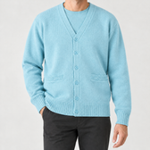 Anibal V Neck Cardigan - Water Blue