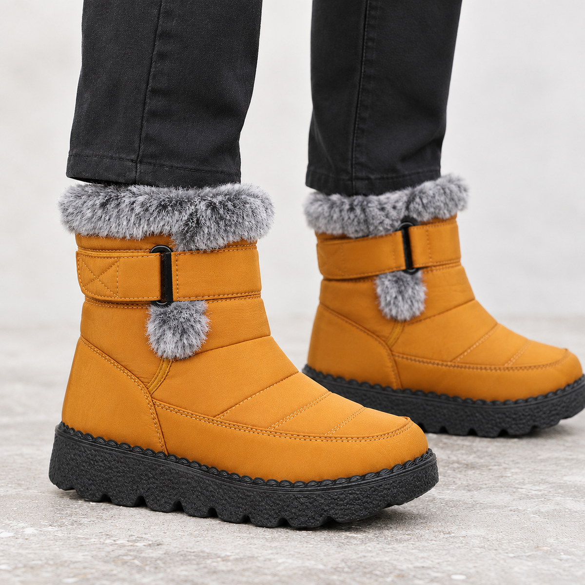 Bartolo Plush Lined Snow Boots - Earthy Yellow