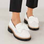 Gustava Bow Detail Loafers - White