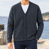 Santiago Argyle Cardigan - Dark Gray
