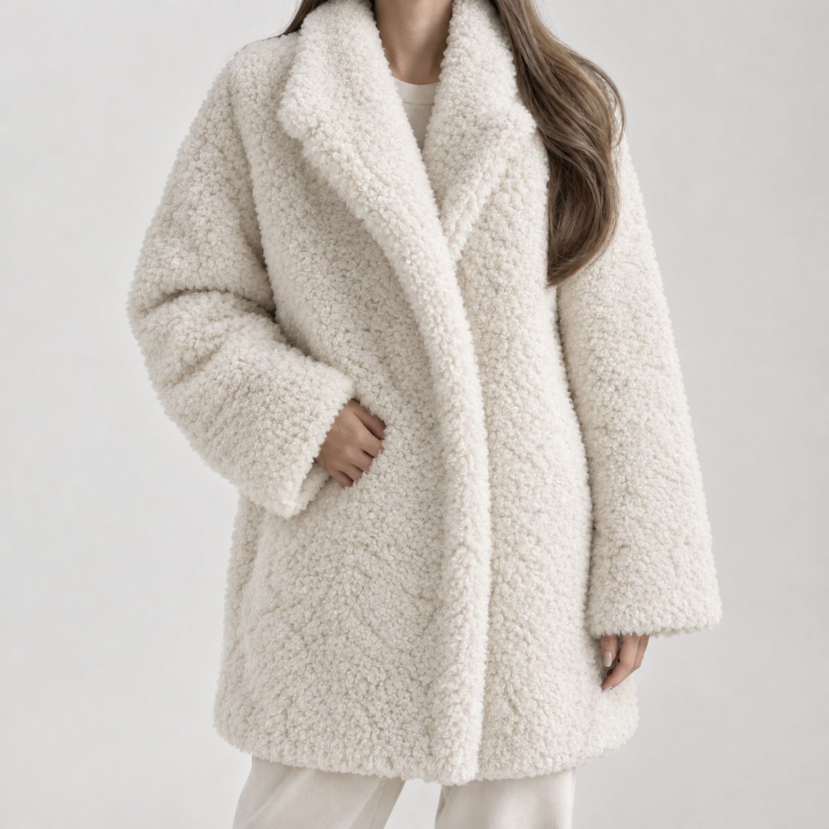 Flora Textured Coat - White