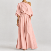 Rosaria Off Shoulder Skirt Set - Pink