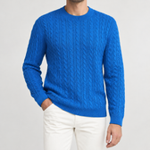 Salvador Cable Knit Sweater - Blue