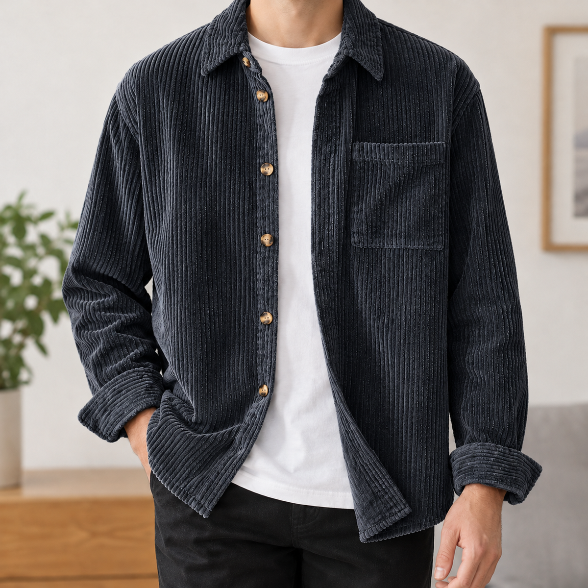Wolfgang Corduroy Overshirt - Blue