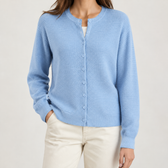 Nicole Waffle Cardigan - Blue