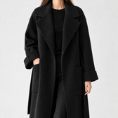 Grith Cashmere Wrap Coat - Black Luxury Australian Re