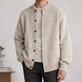 Bengt Stand Collar Cardigan - Beige