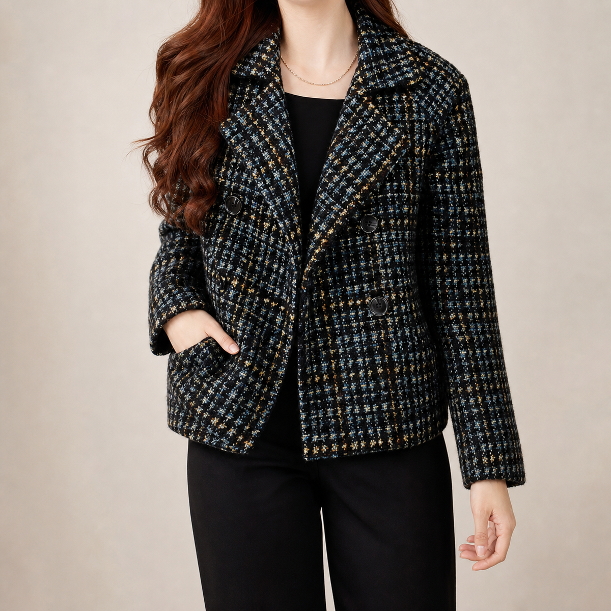 Fenna Textured Jacket - Black