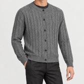 Joakim Cable Knit Cardigan - Flower Ash