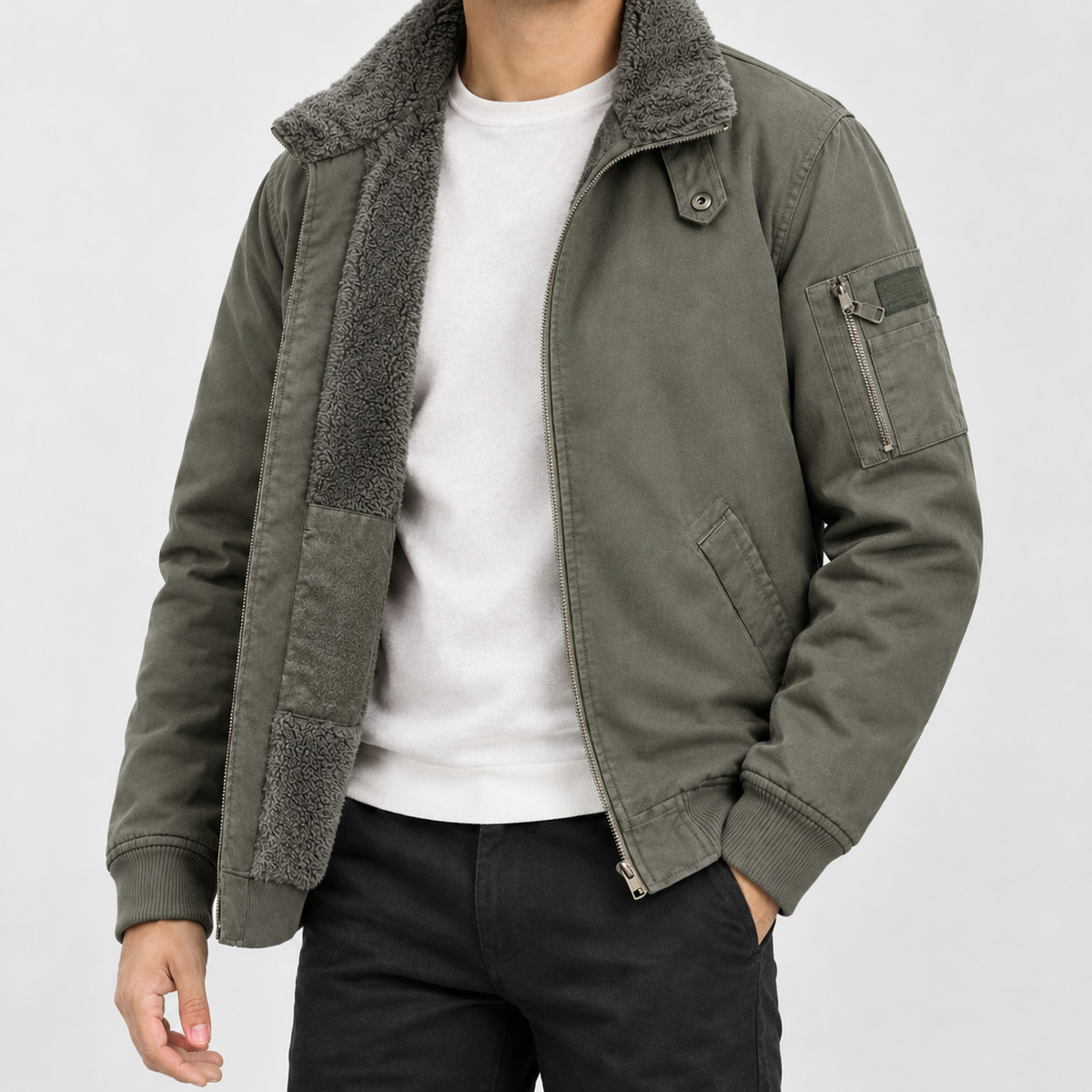 Alfons Stand Collar Jacket - Green