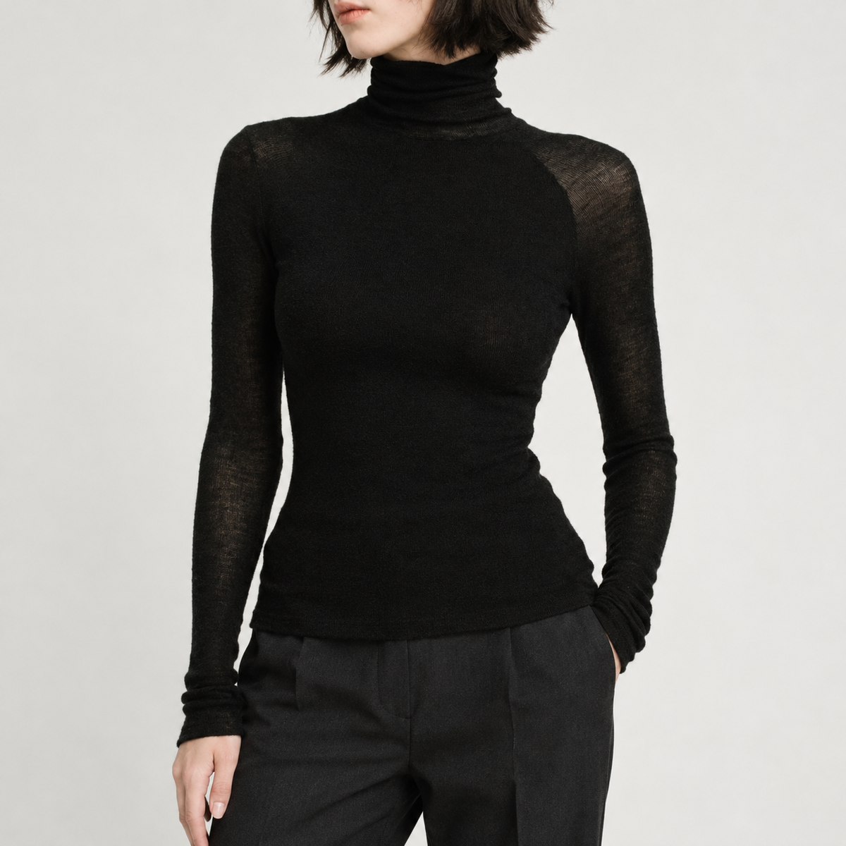 Marjon Fine Wool Turtleneck - Meteorite Black