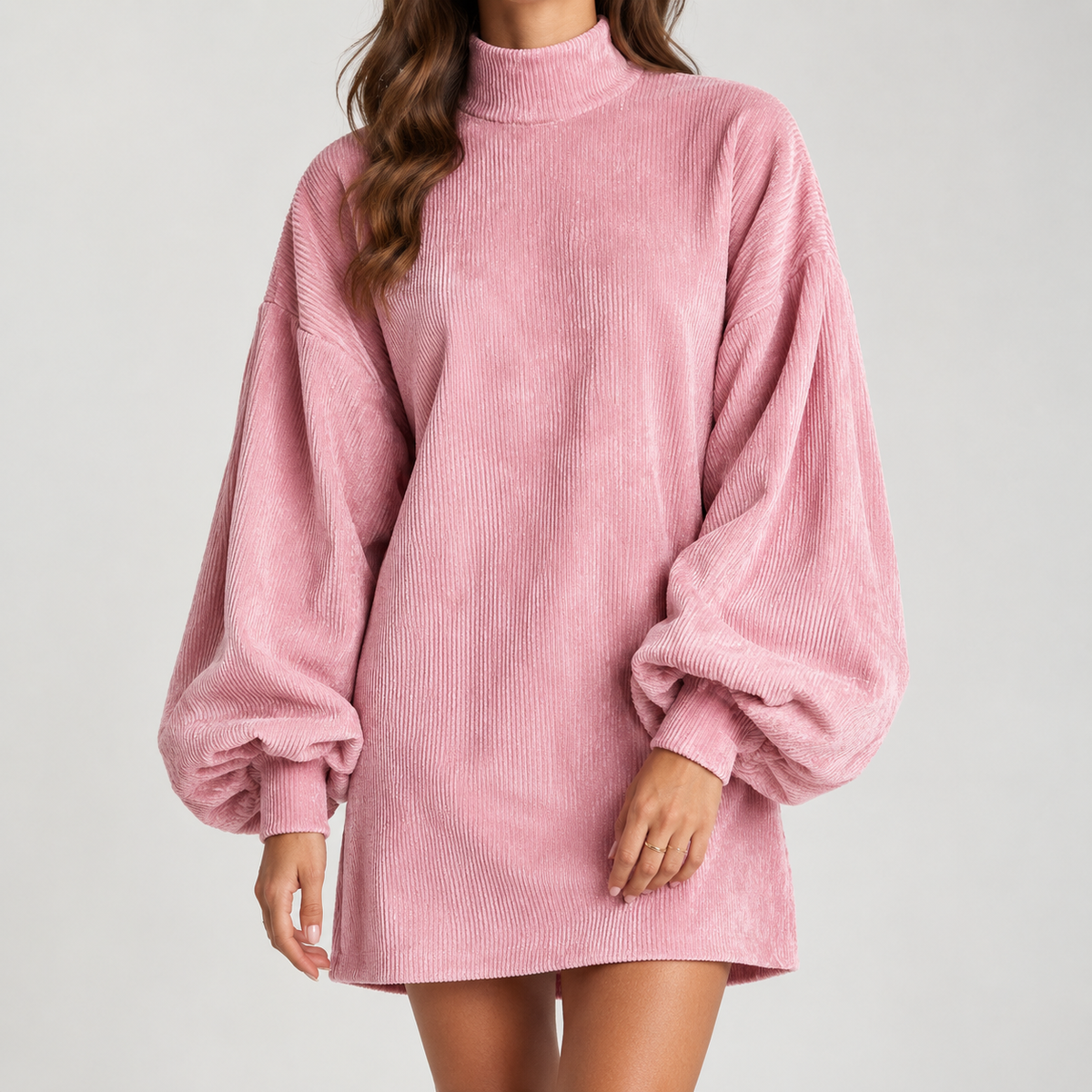 Shannon Balloon Sleeve Dress - Pink