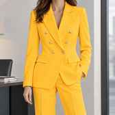 Gitte Double Breasted Pantsuit - Golden Yellow A
