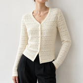 Irina Pointelle Cardigan - Cream White