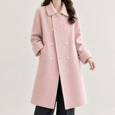 Lys Double Breasted Coat - Cherry Blossom Pink