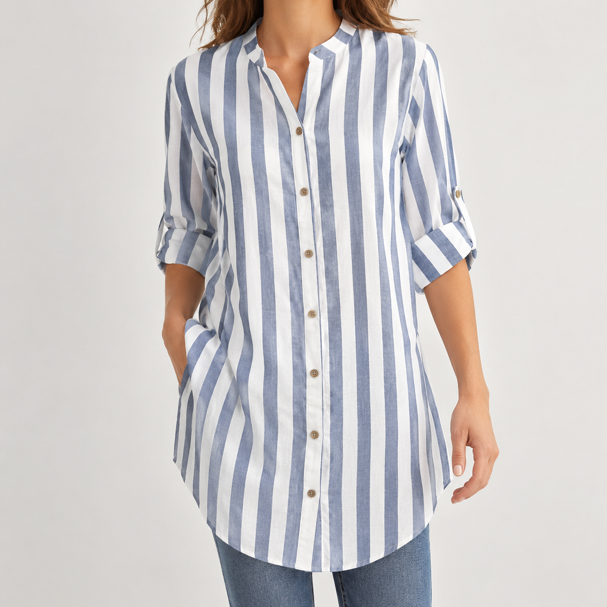Phoebe Striped Shirt - Blue
