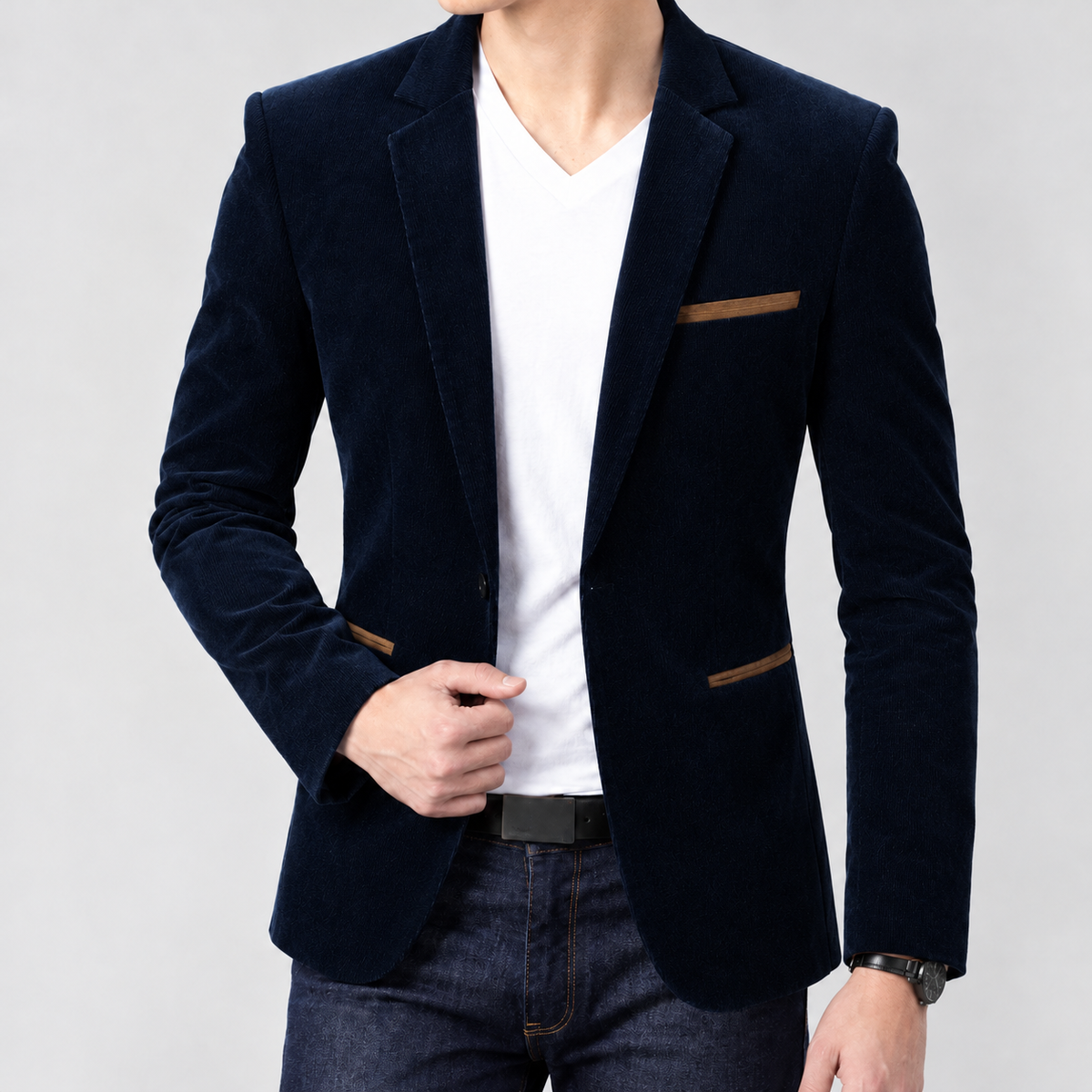 Nathan Slim Fit Blazer - Navy Blue