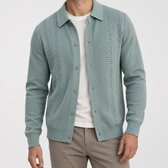Herwig Textured Cardigan - Mist Blue