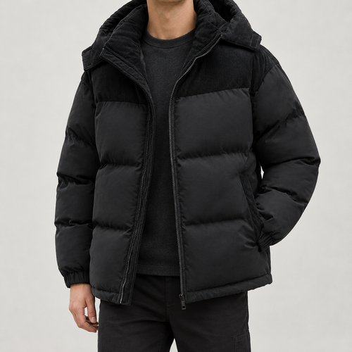 Aasmund Corduroy Puffer Jacket - Black