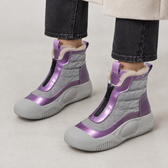 Eleni Front Zip Snow Boots - Purple Gray