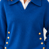 Arielle Collared Knit Top - Lead Product Detail