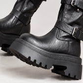 Elda Buckle Platform Boots - Lead Product Detail