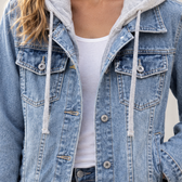 Zelie Hooded Denim Jacket - Lead Product Detail
