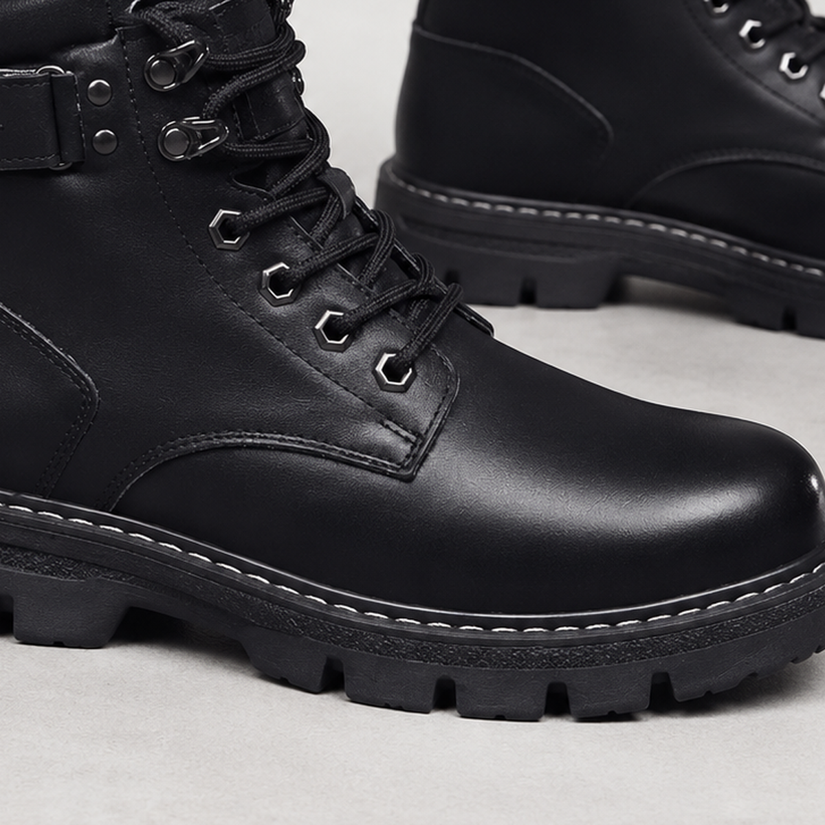 Vittorio Lace-Up Boots - Lead Product Detail