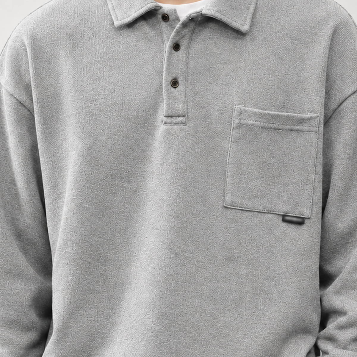 Konrad Pocket Polo Sweatshirt - Lead Product Detail