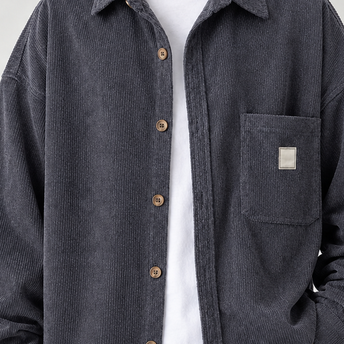Norbert Corduroy Overshirt - Lead Product Detail