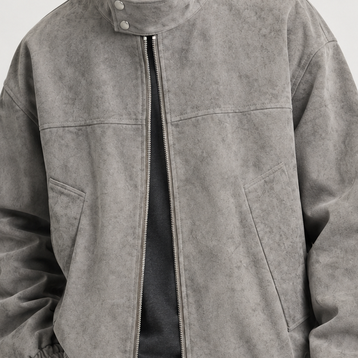Amedeo Stand Collar Jacket - Lead Product Detail